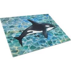 Caroline's Treasures Under Water Glass Killer Whale Orca Chopping Board 15"