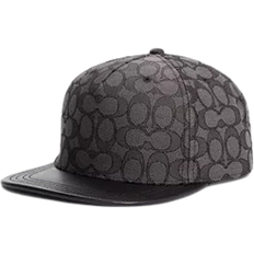 Coach Unisex Clothing Coach Signature Jacquard Flat Brim Hat - Charcoal/Black