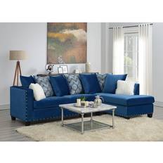 Red Barrel Studio Yumiko Blue Sofa 101" 6pcs 4 Seater