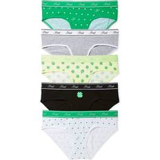 PINK Logo Cotton Hiphugger Panties 5-pack - St. Patty's Fashion