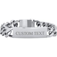Bling Jewelry Engravable Name Bar Plated Bracelet - Silver