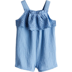 Playsuits H&M Cotton Muslin Romper Suit - Blue (1229267001)