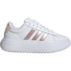 Gym & Training Shoes Adidas Women's Grand Court Platform Shoes, White/Pink