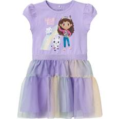 Kjoler Name It Kleid NmfMaud Gabby Purple Rose m. Glitzer Jahre 116 Kleider