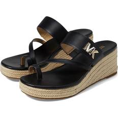 Michael Kors Women's Jilly Logo Espadrille Wedge Sandals Black 9.5M