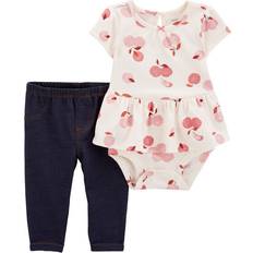 Carter's Baby's Apple Peplum Bodysuit Pant Set 2-piece - Multicolour