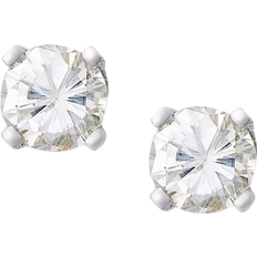 Macy's Round Cut Stud Earrings - White Gold/Diamond