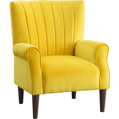 Benjara Elle Yellow Armchair 38"