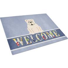 Caroline's Treasures Welcome Dog Glass English Bulldog Chopping Board 15"