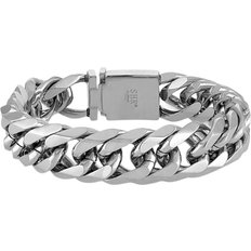 Esquire Polished Wide Curb Link Bracelet - Silver