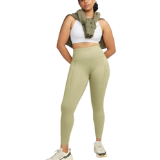 Nike Go Women's Firm Support High Waisted 7/8 Leggings with Pockets - Neutral Olive/Black