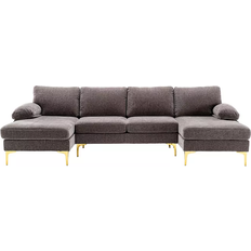 Simplie Fun Accent Grey Sofa 110 4 Seater