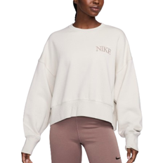 Nike Sportswear Phoenix Fleece Women's Oversized Cropped Crew-Neck Sweatshirt - Light Orewood Brown