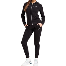 Emporio Armani Quilted Full Zip Hoodie Tracksuit - Black