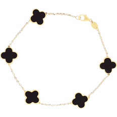 The Lovery Clover Bracelet Small - Gold/Onyx