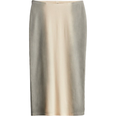 H&M Ribbed Pencil Skirt - Light Beige/Ombre