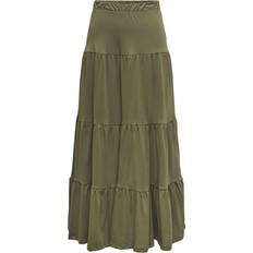 Damen - Lange Röcke Only Maxi Skirt with Frills - Green/Kalamata