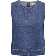 Only Women's Dorsi Top - Medium Blue Denim