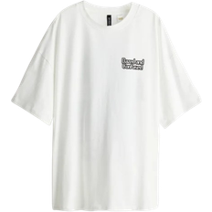 H&M Oversized Printed T-shirt - White/Dazed/Confused