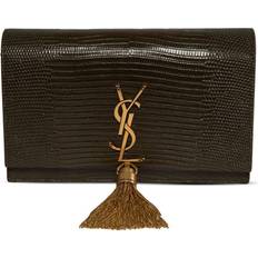 Saint Laurent Kate Tassel Charm Clutch Bag - Dark Green