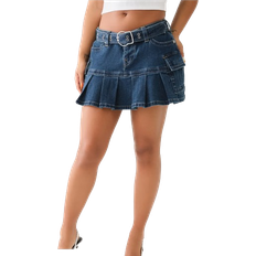 Denim Skirts True Religion Belted Denim Cargo Skirt - La Serena