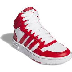 Adidas Basketball Shoes Adidas Hoops 3.0 Mid Classic Vintage Athletic Shoe Little Kid Big Kid White Red WHITE-RED