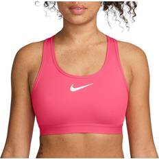 Nike Swoosh High Support Women's Non Padded Adjustable Sports Bra - Aster Pink/White