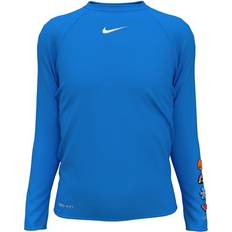 Nike Girls Swimsuits Children's Clothing Nike Swim Charms Big Kids' Girls' Long-Sleeve Hydroguard in Blue, NESSE739-458