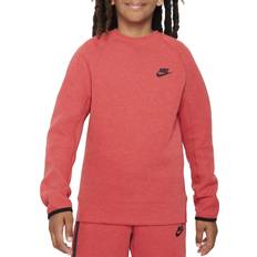 Nike Boys' Sportswear Tech Fleece Sweatshirt Light University Red Heather/Black/Black