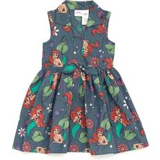 Dresses Disney Princess Ariel Floral Little Girls Chambray Skater Dress Blue/Little Mermaid