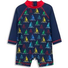 Swimsuits Little Me Baby Boys Boat Long Sleeve Rash Guard Swimsuit Blue 6-9 months
