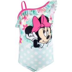 Swimsuits Disney Minnie Mouse Little Girls One Piece Bathing Suit Floral Polka Dots Blue