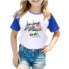 Olympics Girls 2024 Paris T Shirt Short Sleeved Graphic T-Shirt Children