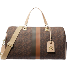Michael Kors Women Duffel Bags & Sport Bags Michael Kors Grayson Extra Large Empire Signature Logo Stripe Weekender Bag - Brown