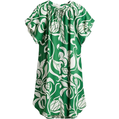 S Kjoler H&M Tie-Detail Dress - Green/Patterned