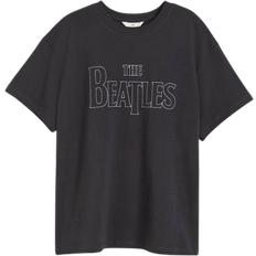 H&M Oversized Printed T-shirt - Dark Grey/The Beatles