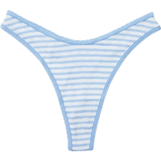 PINK High Leg Thong Panty - Harbor Blue Stripe