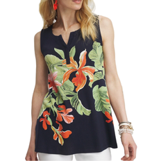 Chico's Orchid Notch Neck Tank - Classic Navy