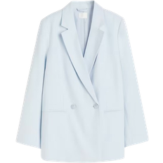 Jacketts H&M Double Breasted Blazer - Light Blue
