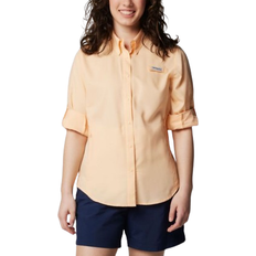 Polyester - Women Shirts Columbia Women's PFG Tamiami II Long Sleeve Shirt - Peach Fizz