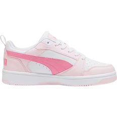Puma Youth Rebound V6 Lo - White/Fast Pink/Whisp Of Pink