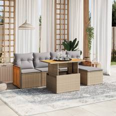 Rattan Lounge-Sets vidaXL 6 Piece Garden Outdoor Lounge Set