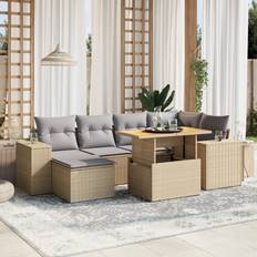 Rattan Lounge-Sets vidaXL 7 Piece Garden Outdoor Lounge Set