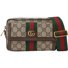 Gucci Ophidia Mini Trimmed Monogrammed Messenger Bag - Beige