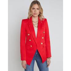 Red Blazers L'agence Kendi Longline Double-Breasted Blazer HIGH RISK REDTOILE LINING