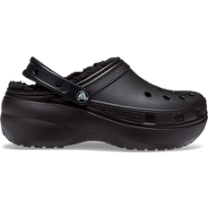 Damen Pantoletten Crocs Classic Platform Lined Clog - Black