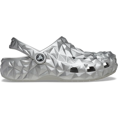 Silver - Women Outdoor Slippers Crocs Classic Geometric Clog - Silver