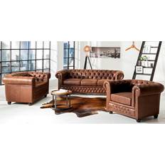 JVMoebel Relax Modern Brown Sofa 203cm 3Stk. 1-Sitzer, Zweisitzer, 3-Sitzer