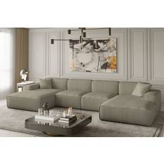 Fun furniture U-Form Celes Truffle Sofa 379cm 6-Sitzer