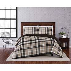 Twin XL Duvet Covers Truly Soft Paulette Plaid Collection Duvet Cover Brown, Beige (228.6x172.7)